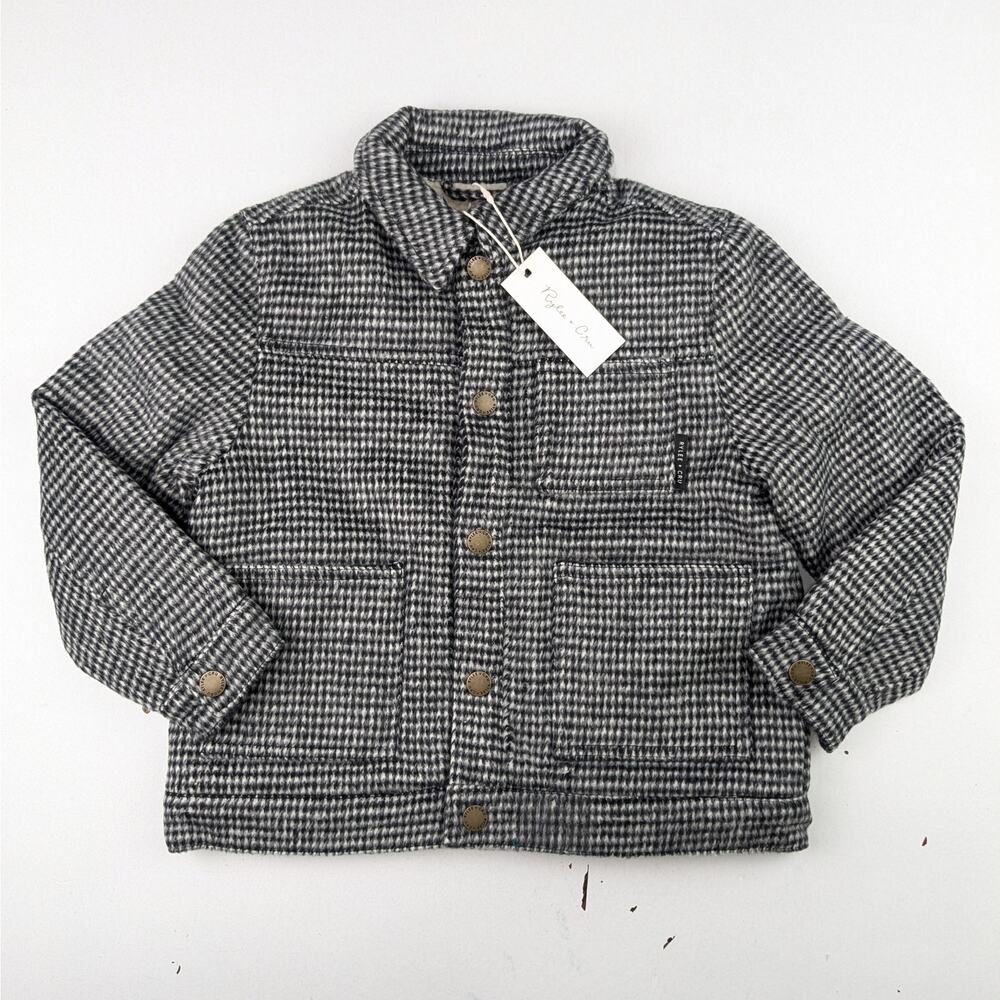 Rylee + Cru Black & White Shearling Chore Coat - Boys